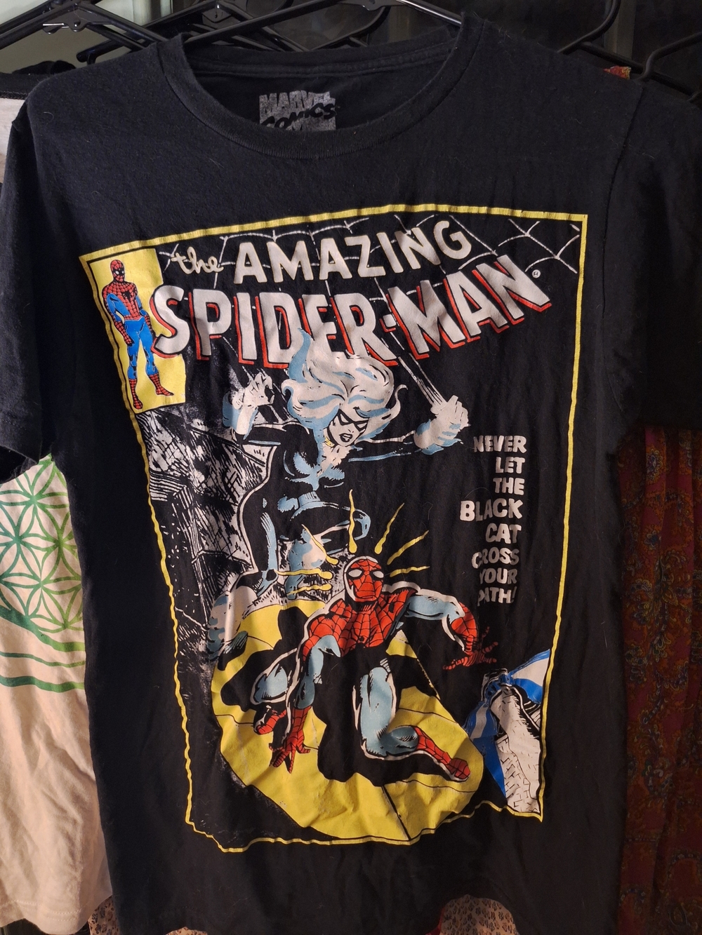 The Amazing Spider-Man Graphic Tee - Black with Red, Yellow, Blue